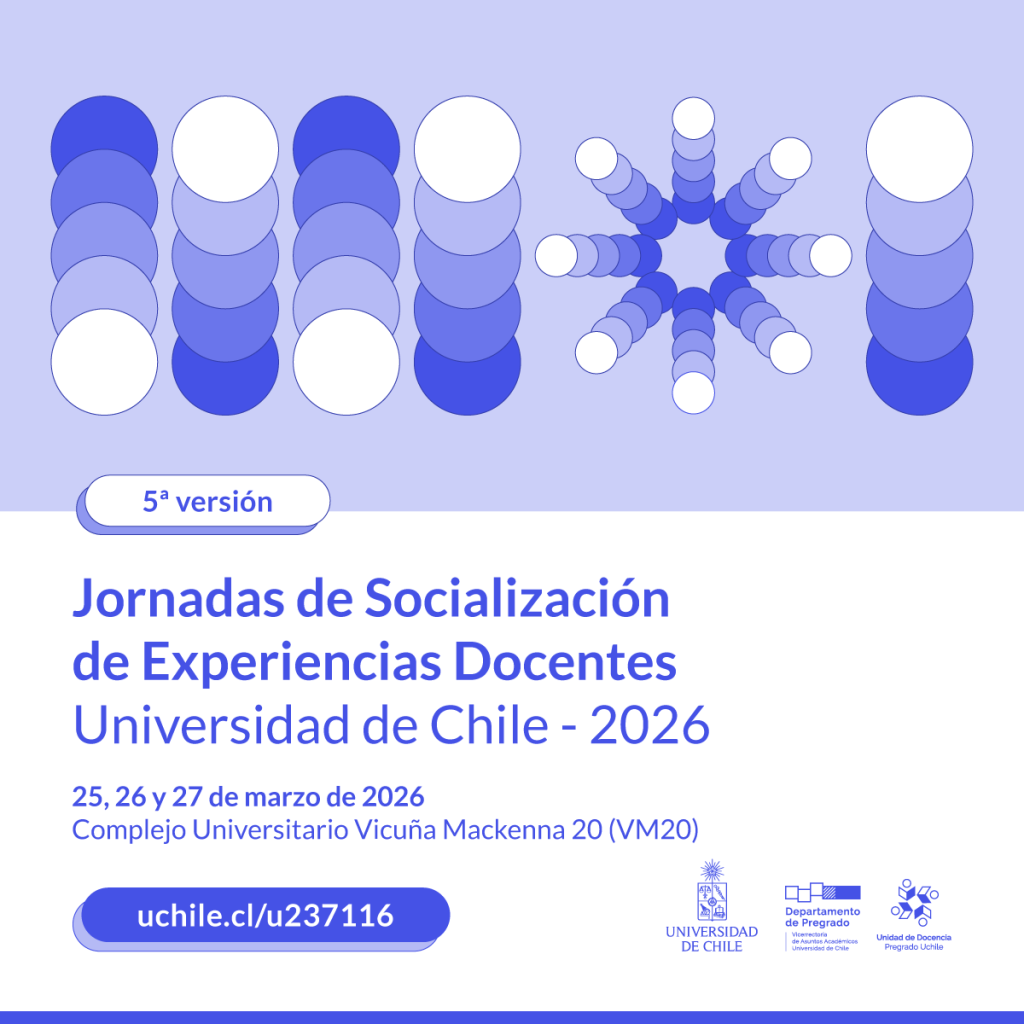 Banner: 5ta versión de Jornadas de Socialización de Experiencias Docentes UCHILE.